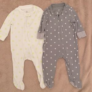 Set of TWO baby Gap infant one piece footie pjs